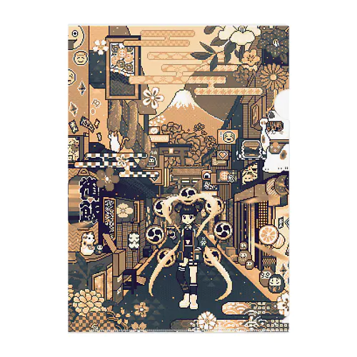 ドット絵「To Eat is to Live」-Retro- Clear File Folder