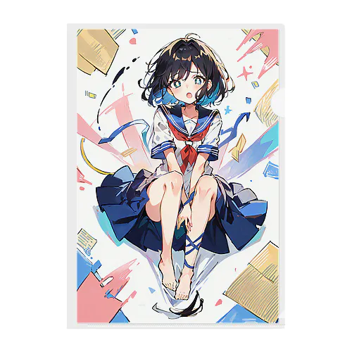 パステルカラーバーストガール Clear File Folder