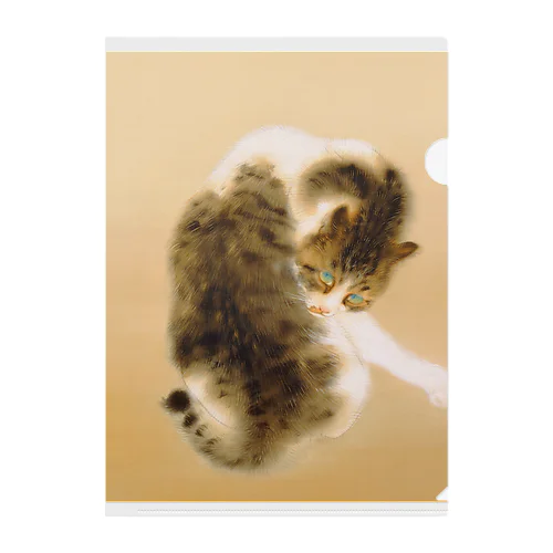 日本画：班猫：竹内栖鳳 Clear File Folder