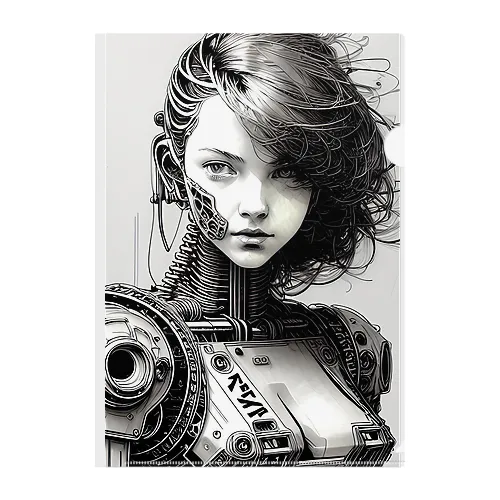 Cyber android girl   ZK1082β Clear File Folder