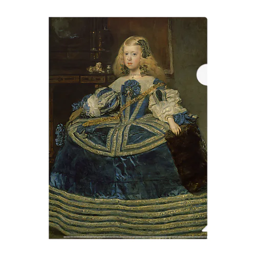 青いドレスのマルガリータ王女/ Infanta Margarita Teresa in a Blue Dress クリアファイル