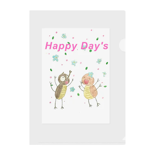 Happy Day！フラワー・カブトムシ クリアファイル