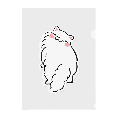 しろねこ（みかえり） Clear File Folder