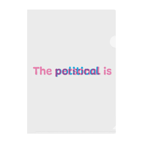 【ピンク×水色】「個人的なことは政治的なこと」グッズ クリアファイル