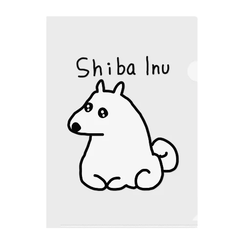 柴犬(白)　Shiba Inu クリアファイル