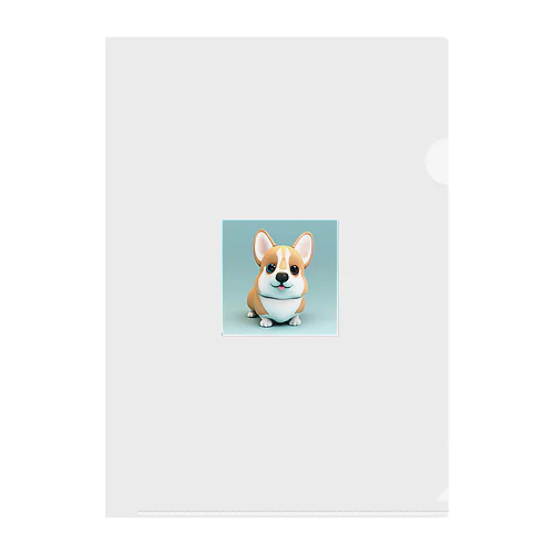 3Dイラストコーギー Clear File Folder