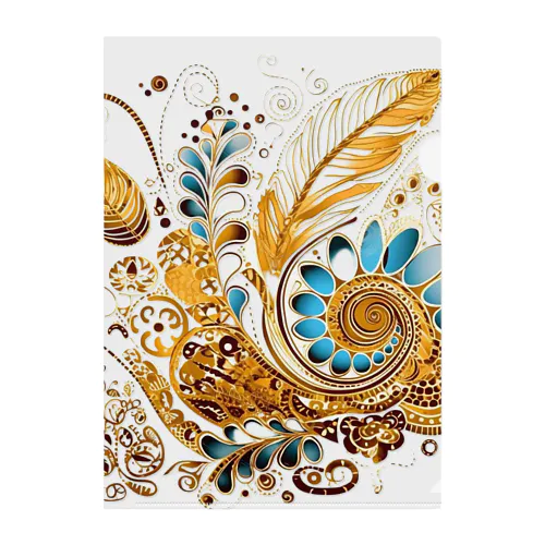 Golden  Leaves Clear File Folder