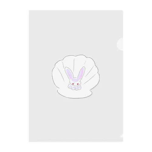 貝がらと、ネコうさ🐰 Clear File Folder