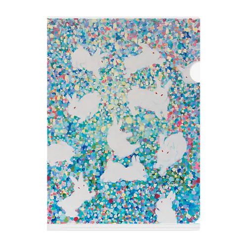 画家yuikoのうさぎモチーフ Clear File Folder