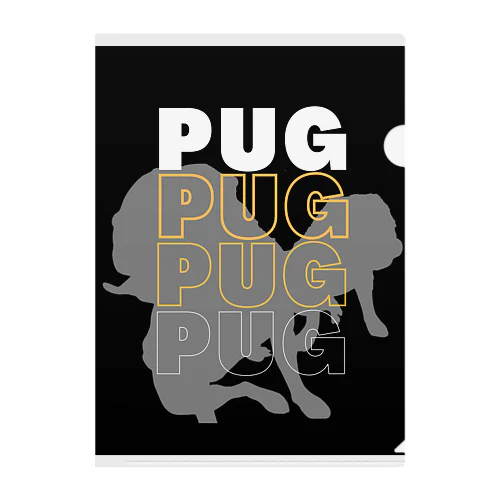 Pug silhouette Clear File Folder