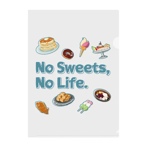 No Sweets,No Life. Clear File Folder