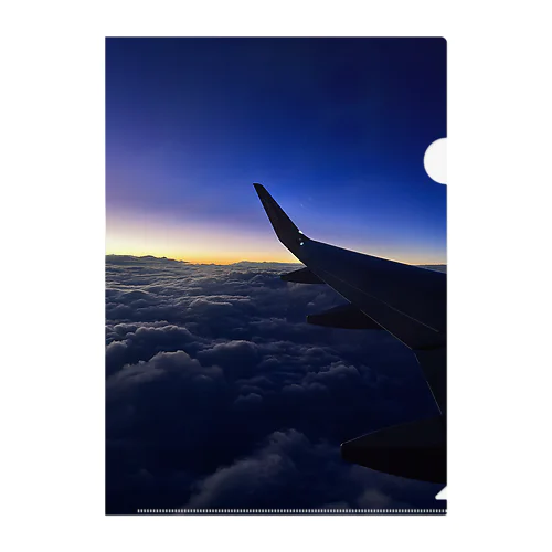 飛行機からのsunset Clear File Folder