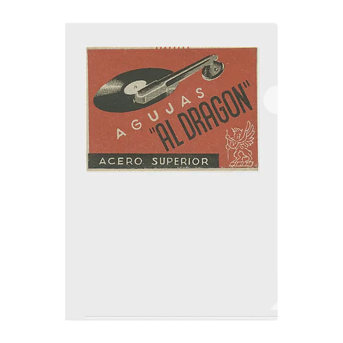 スペイン・バルセロナ 1950年代 レコード針"AL DRAGÓN" Clear File Folder