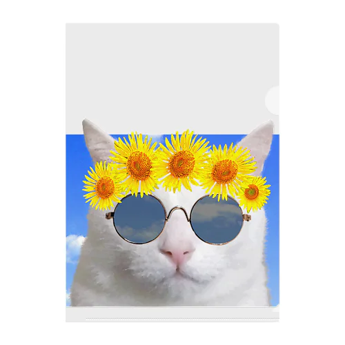 夏を満喫する猫 クリアファイル