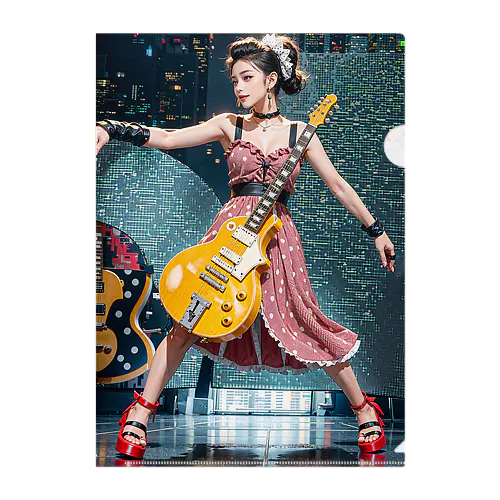 Rockabilly Girl / ロカビリーガール_ギター01 Clear File Folder