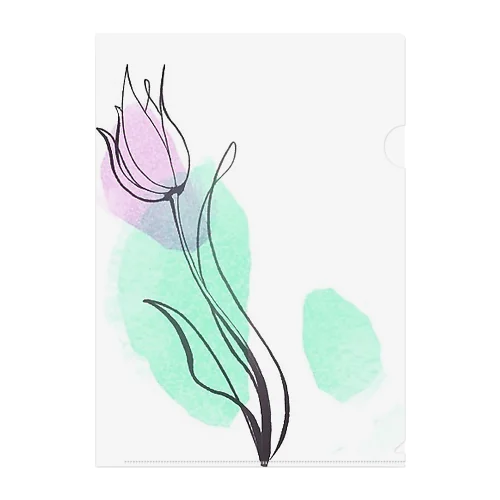 Tulip - Line art  クリアファイル