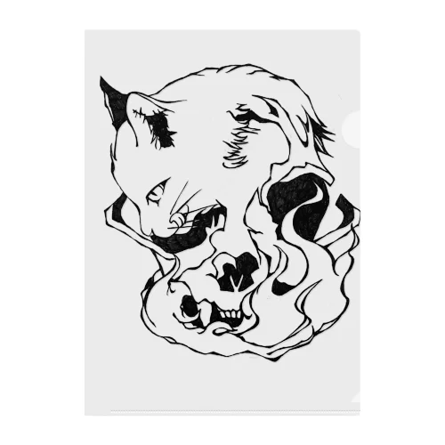 Cats And Skulls クリアファイル