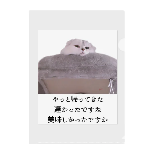 外食したかった ゆきねこ クリアファイル