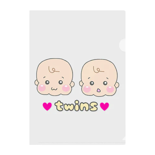 twins べびー　ふたごグッズ クリアファイル