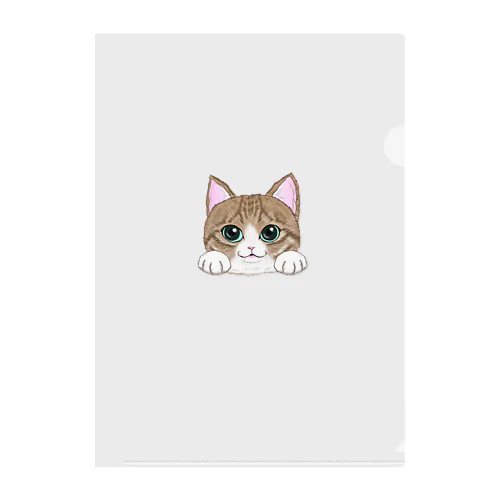 猫舌屋の看板猫さん（顔アップ） Clear File Folder