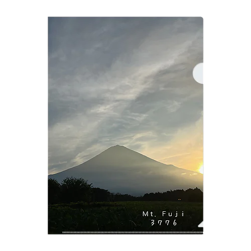 富士山と朝陽-M t.Fuji3776- クリアファイル
