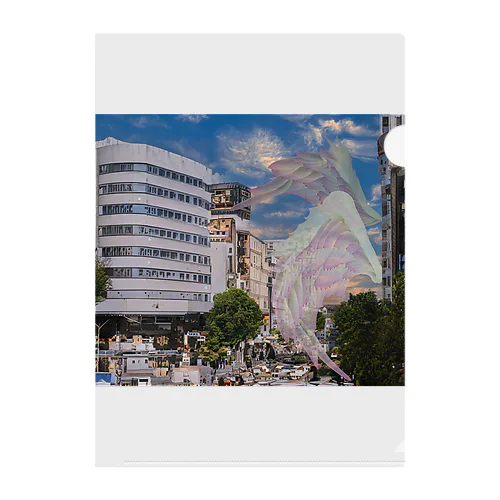 街に蓮の花びらの羽が降って Clear File Folder