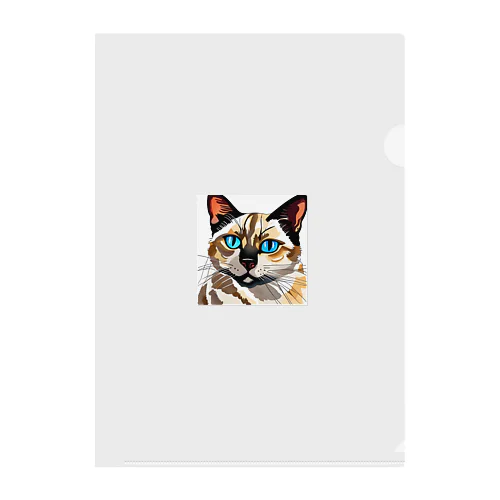 何かを考えているシャム猫 Clear File Folder