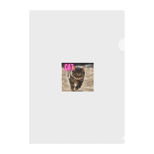 ピンクロゴCAT 狩猟風 Clear File Folder