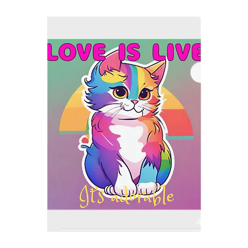 An LGBTQ cat Clear File Folder