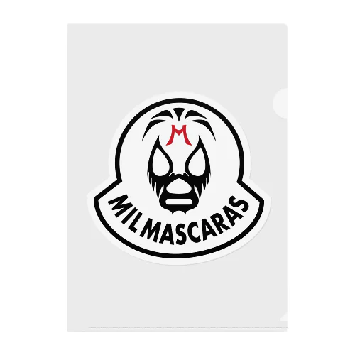 MIL MASCARAS-ミル・マスカラス ワッペン型ロゴ Clear File Folder