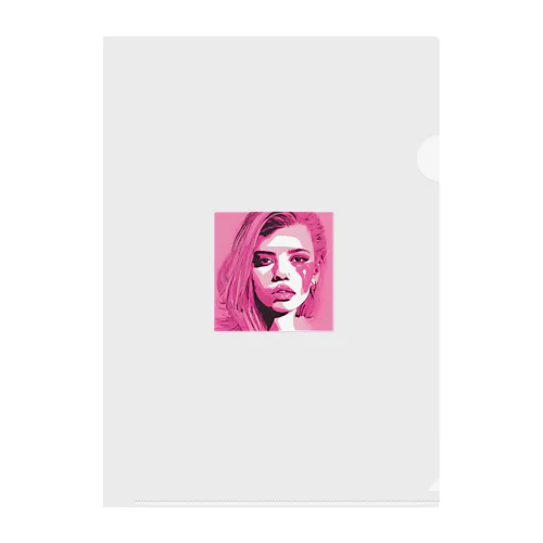 pink girl Clear File Folder