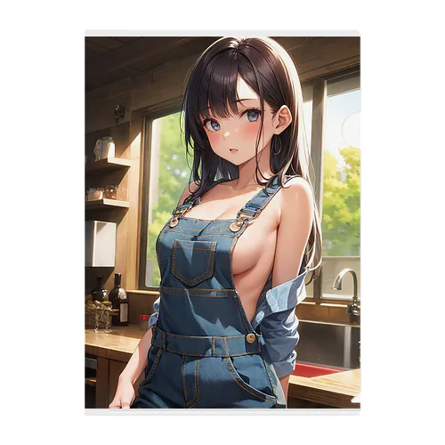 DENIM OVERALL Clear File Folder