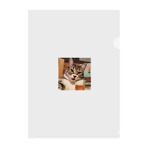 猫猫　泥酔 Clear File Folder