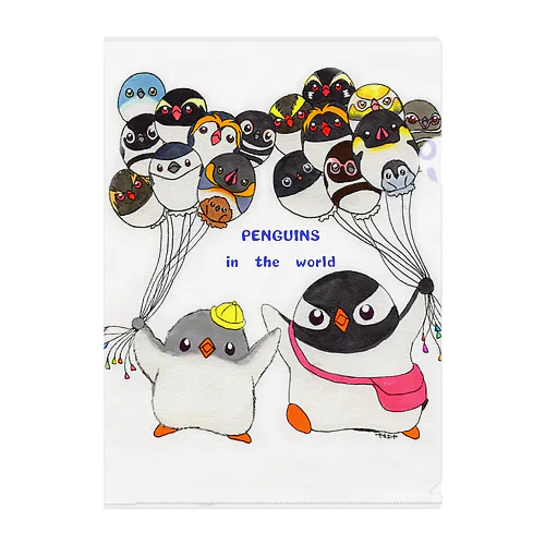 プピ兄弟と世界のペンギンバルーン Clear File Folder