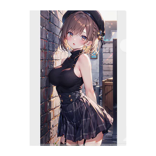 秋の装い(ベレー帽)AKANE Clear File Folder