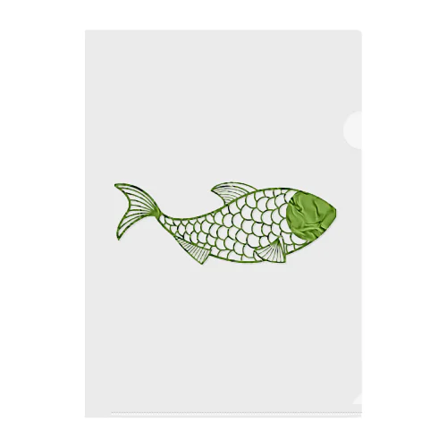 魚　green Clear File Folder