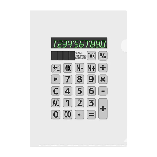 電卓 Calculator Clear File Folder