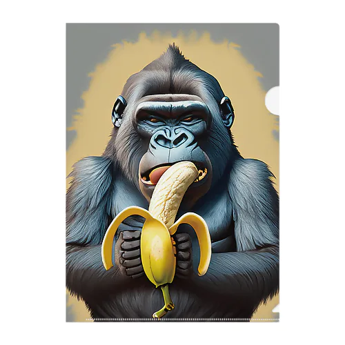 渋めのゴリラとBANANA Clear File Folder