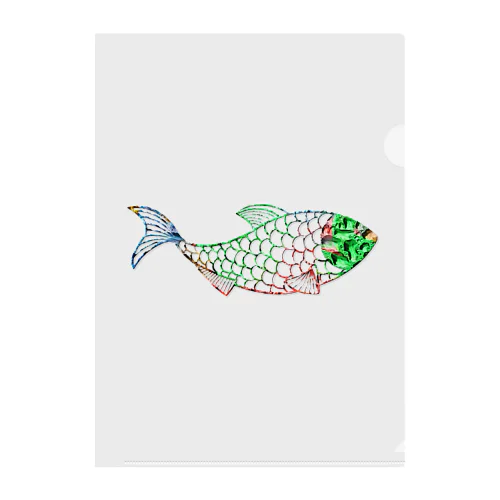 魚　water drop Clear File Folder