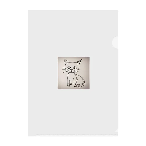 猫の絵 Clear File Folder