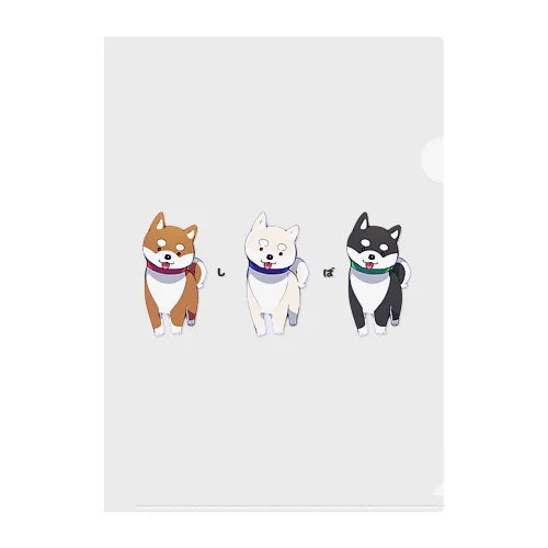 3色柴犬 Clear File Folder
