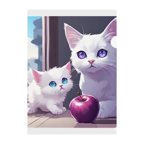 猫の親子01 Clear File Folder