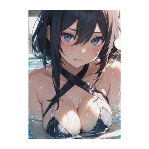 セクシー水着のお姉さん1 Clear File Folder