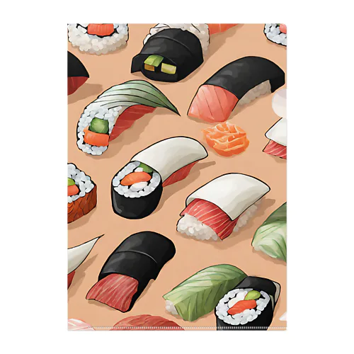 Nigiri sushi plain background illustration Clear File Folder