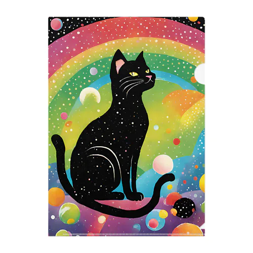 お誘い黒猫のグッズ Clear File Folder