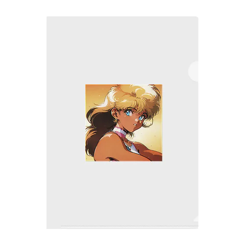 1980s ロングヘアーギャル Clear File Folder