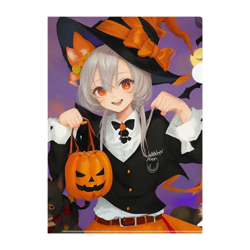 ワワ大好き魔女のハロウィン・キャンディ・キス Clear File Folder