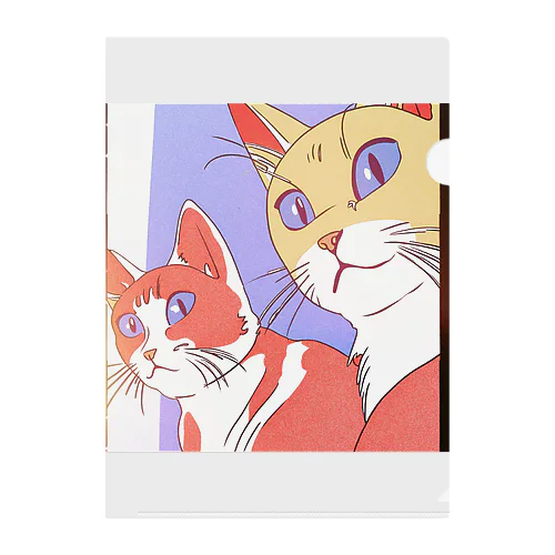 夕映え双猫 Clear File Folder