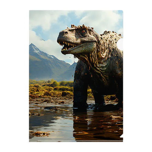 恐竜 水辺の クリアファイル
