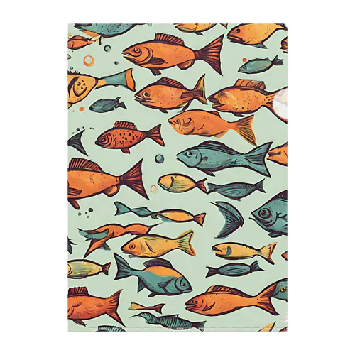 Fish plain background illustration Clear File Folder